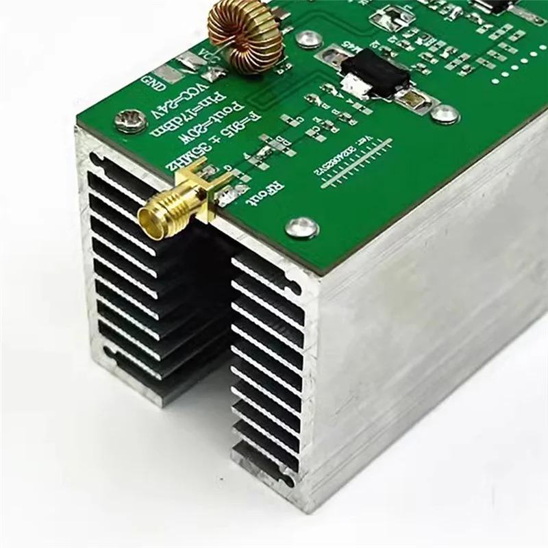 

-A61K RF Power Amplifier 915Mhz 20W+ RF Power Amp With Heat Sink Radio RF Amplifier For Ham Radio 24V-28V