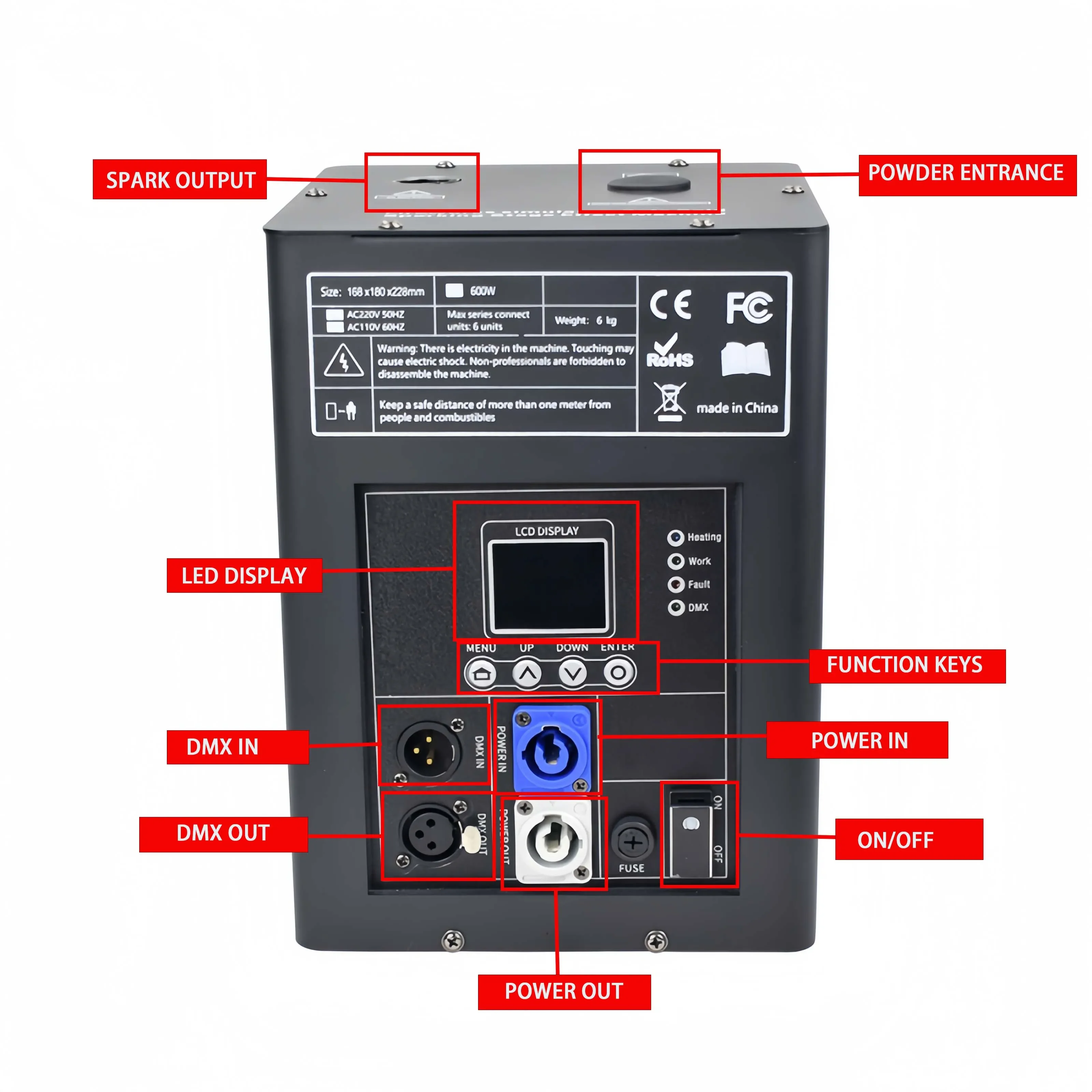 2024 Professional Stage Equipment Popular Cold Sparkles Fireworks Jet Machine Cold Spark Machine 750w