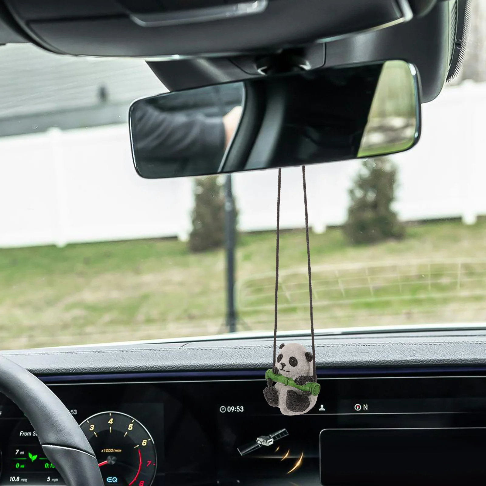 

Panda Car Ornament Cute Rearview Mirror Pendant Accessories Charm for Vehicle Rear View Mirror Accessories Decor Car Charm Panda