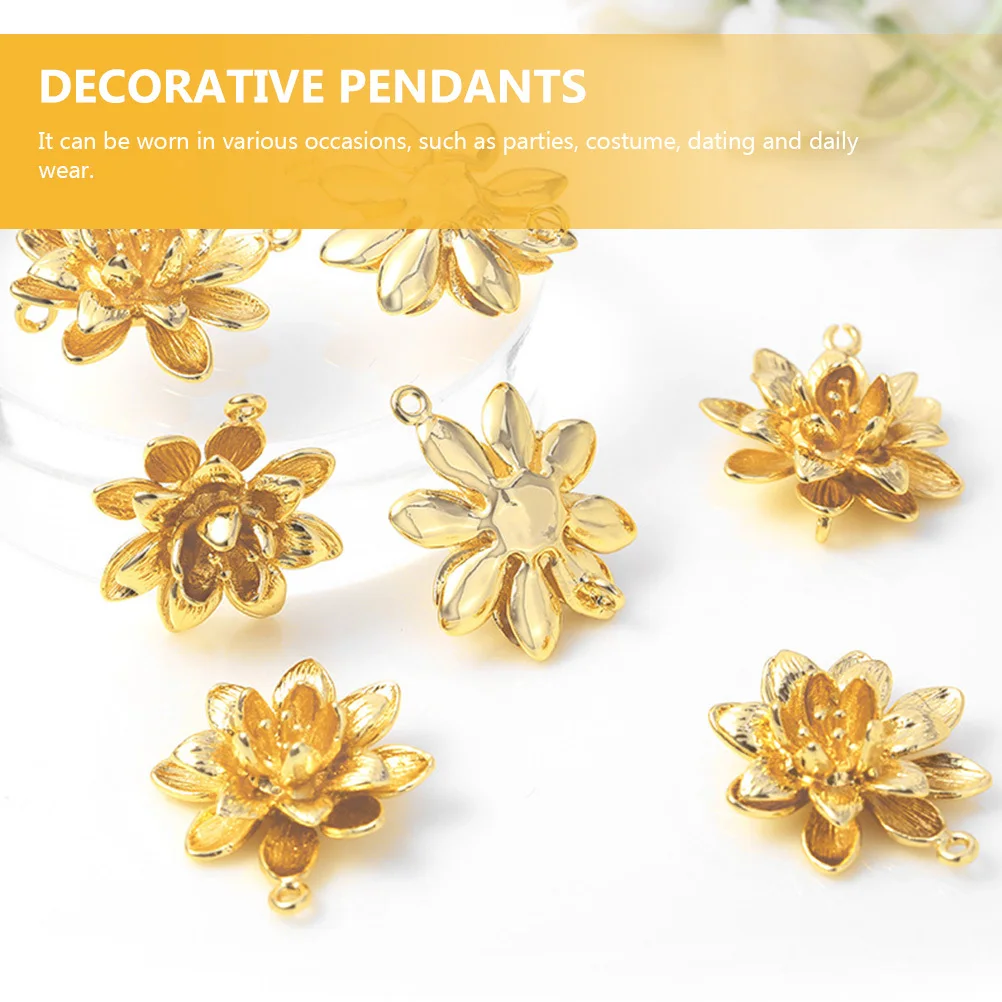 

5Pcs Metal Flower Pendant Charms DIY Jewelry Accessories Premium Alloy Material Safe to Use for Various Occasions