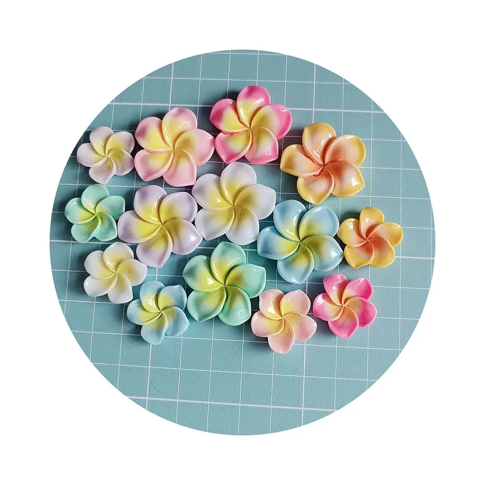 Resin Frangipani Plumeria Flat Back Flower Cabochon DIY Scrapbook Phone Decor Crafts Embellishment 20MM/29MM