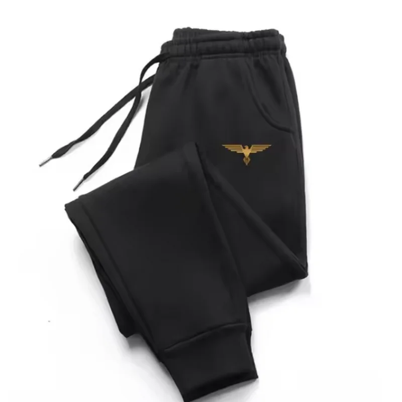 

2025 new model thickened eagle print men's autumn-winter sport casual pants. New sports running pants. Fitness loose style cloth