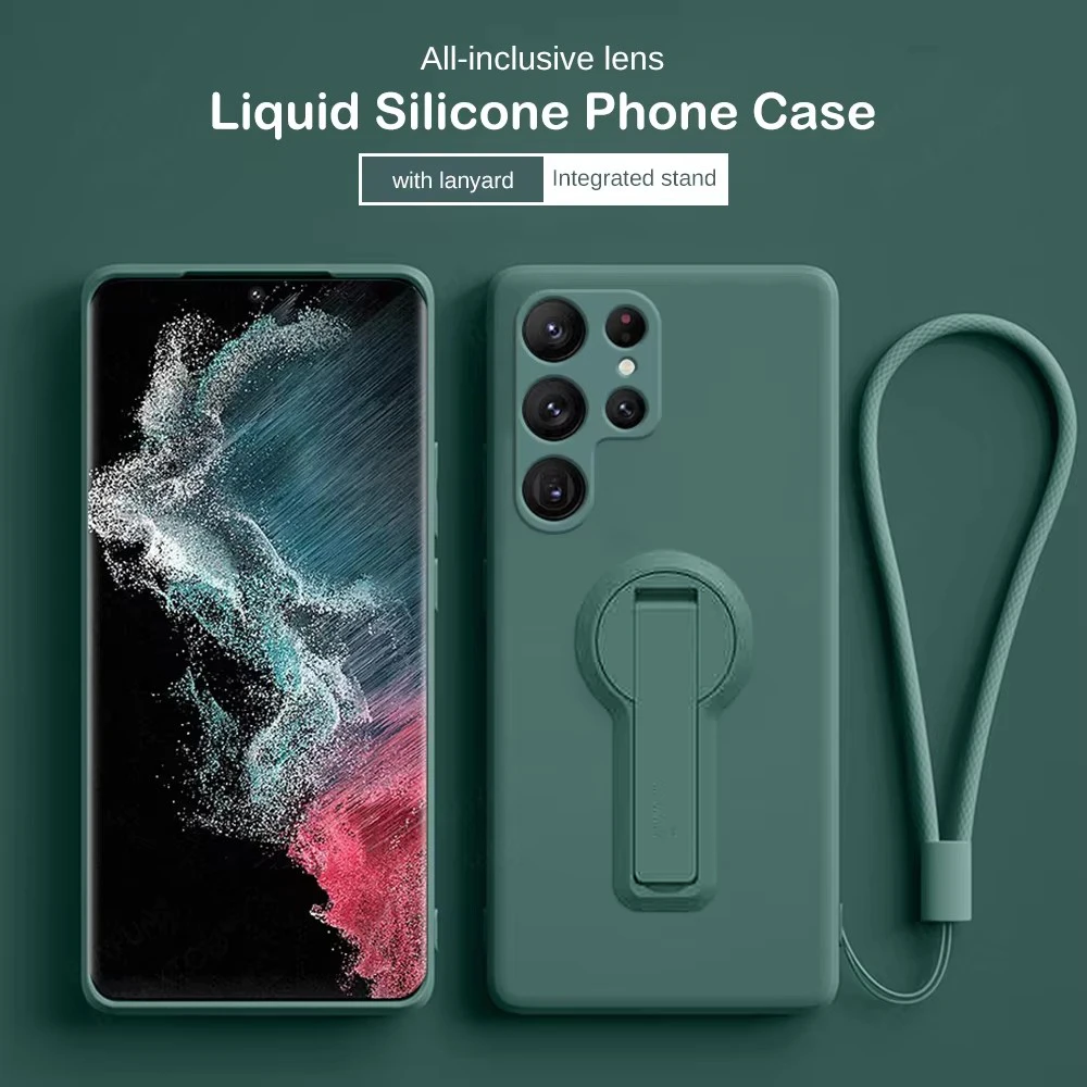Luxury Liquid Silicone Hidden Folding Bracket Stand Phone Ca