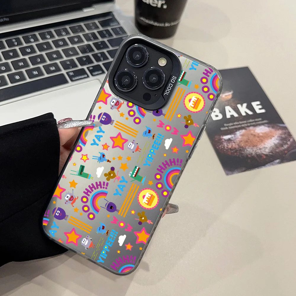 حافظة هاتف لهاتف آيفون 12 11 13 14 15 Hey Cartoon 16 17 Max D-Duggee Pro Plus غطاء ليزر IMD فضي صغير #4