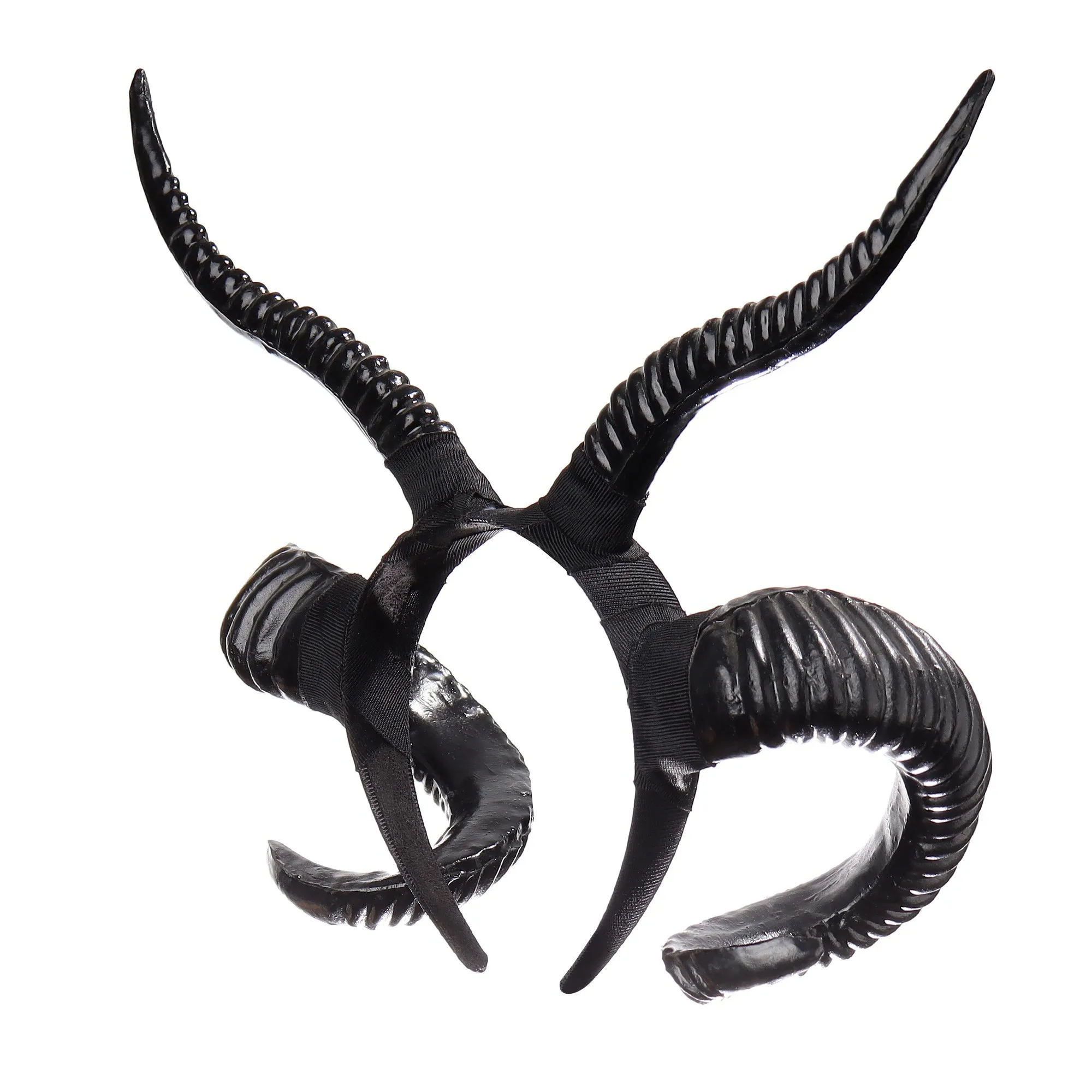 

Black Demon Horns Headpiece Cosplay Animal Antelope Sheep Ox Headwear Halloween Women Hairband Carnival Party Costume Props Gift