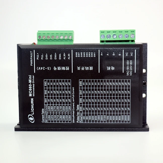 Mini Stepper Driver MC660-MINI 2 Phase Mini Stepper Digital Driver Match for Nema23 Nema24 2 Phase Stepper Motor