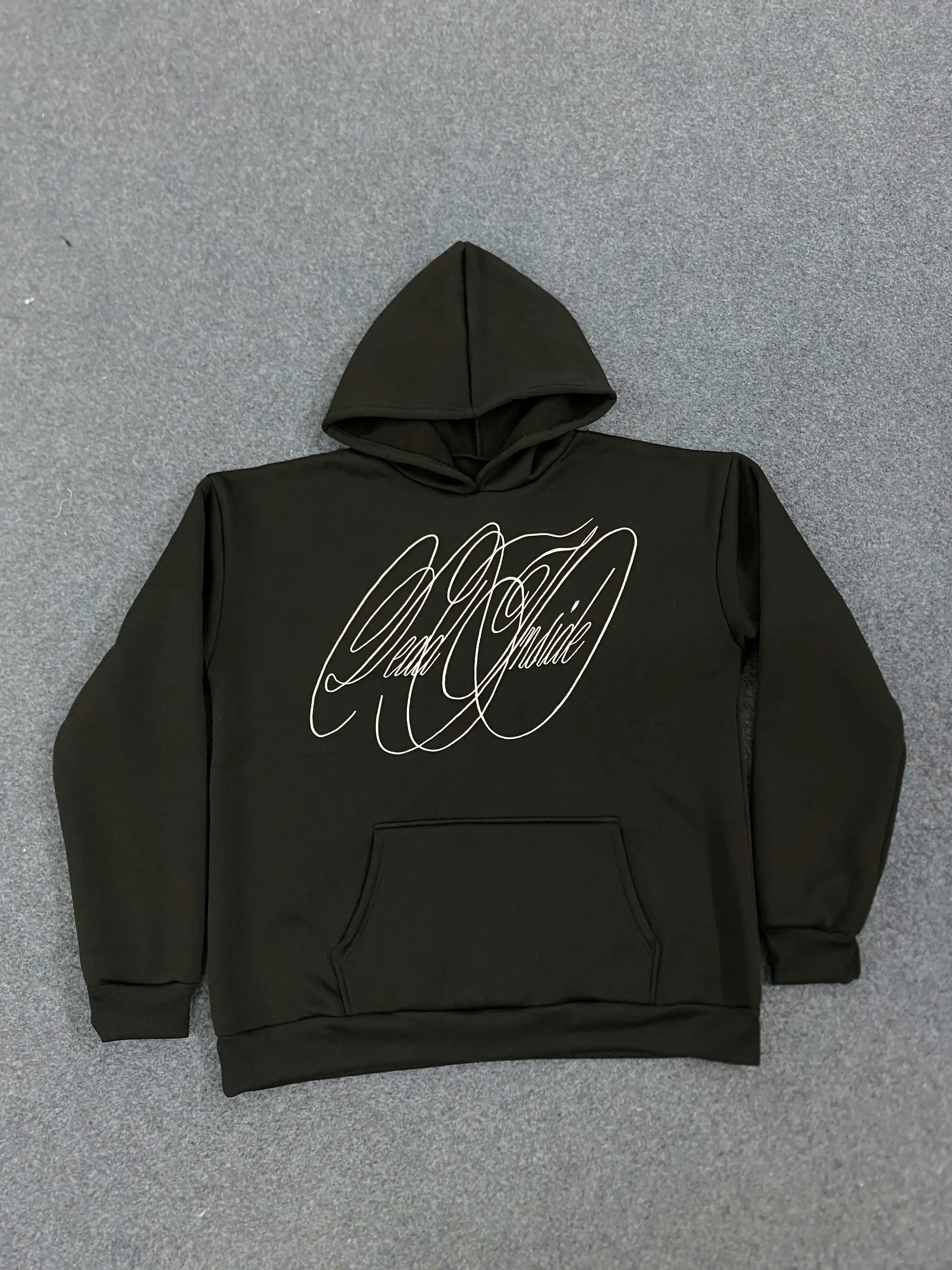 ريترو 2000 القوطية موضة الشارع الاتجاه شخصية طباعة كنزة قطيفة هوديي Y2k الخريف/الشتاء Harajuku ins للجنسين #5