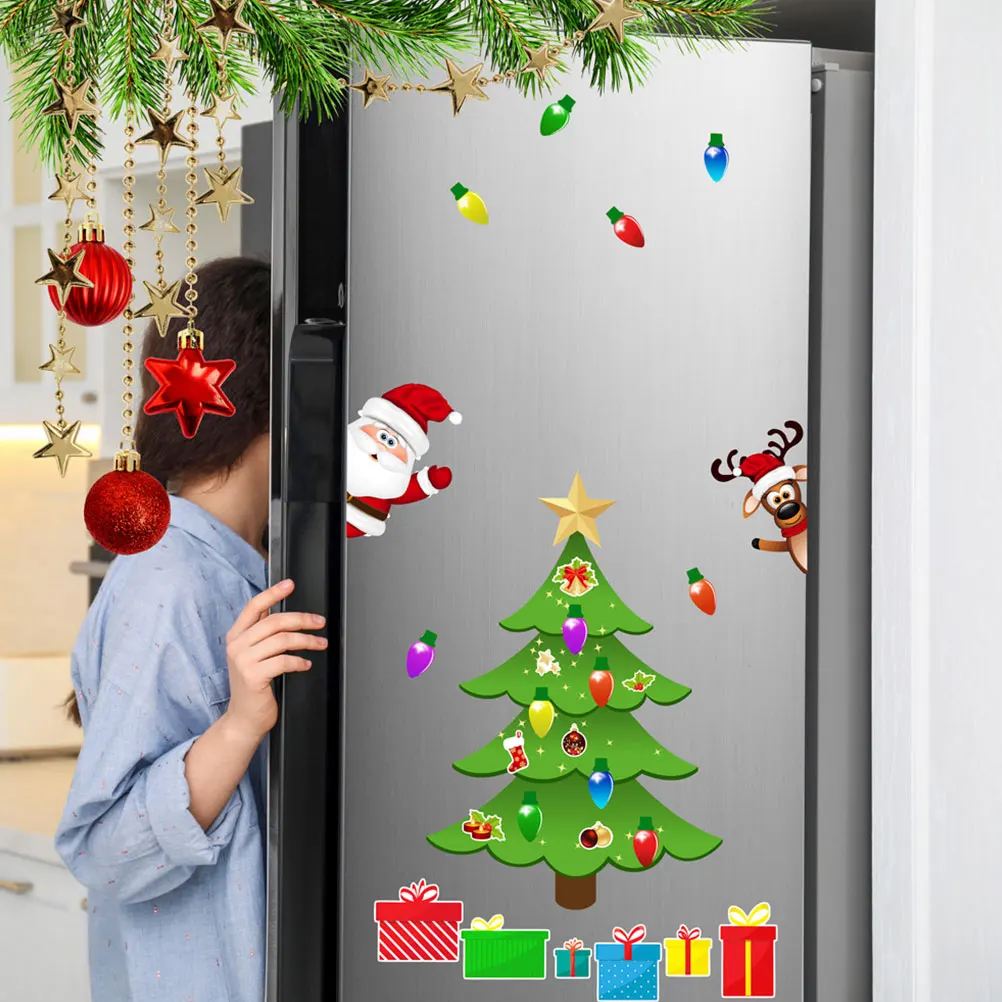 

Christmas Tree Decoration Stickers for Theme Fridge Magnets Cute Refrigerator Halloween Toddler