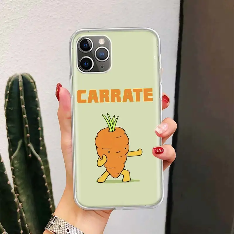 Carrot Vegetable Cartoon For iPhone 11 15 13 14 Pro Max 12 Mini Phone Case X XS XR 7 Plus Print 6S 8 SE Apple 5S Fundas Cover