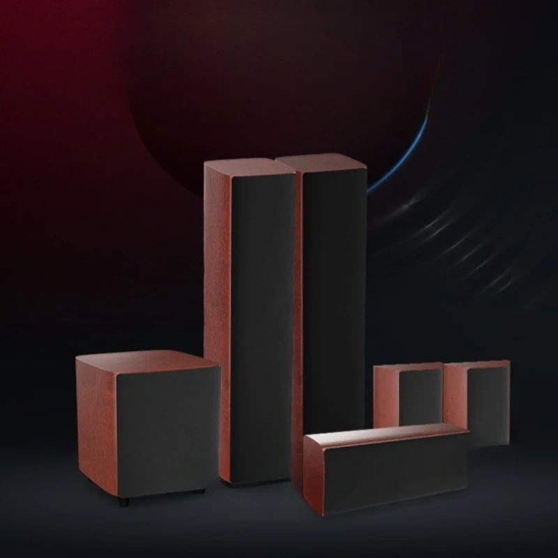 Home Theater Audio Set Wooden HIFI Floor Type Double 8 Inch Bass