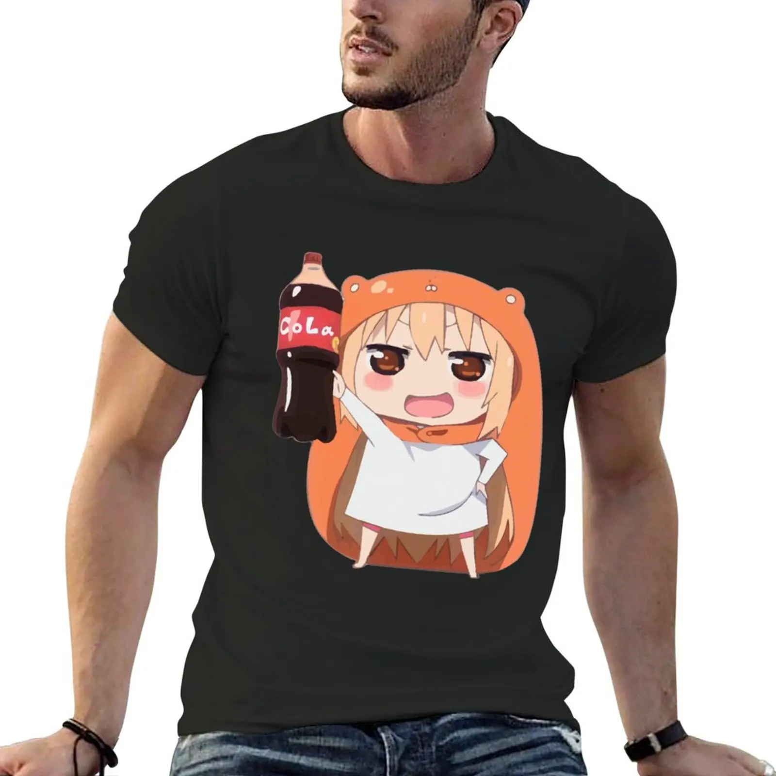 

Umaru chan showing of her cola bottle T-Shirt Short sleeve tee graphic t shirts Blouse designer shirts men clothing