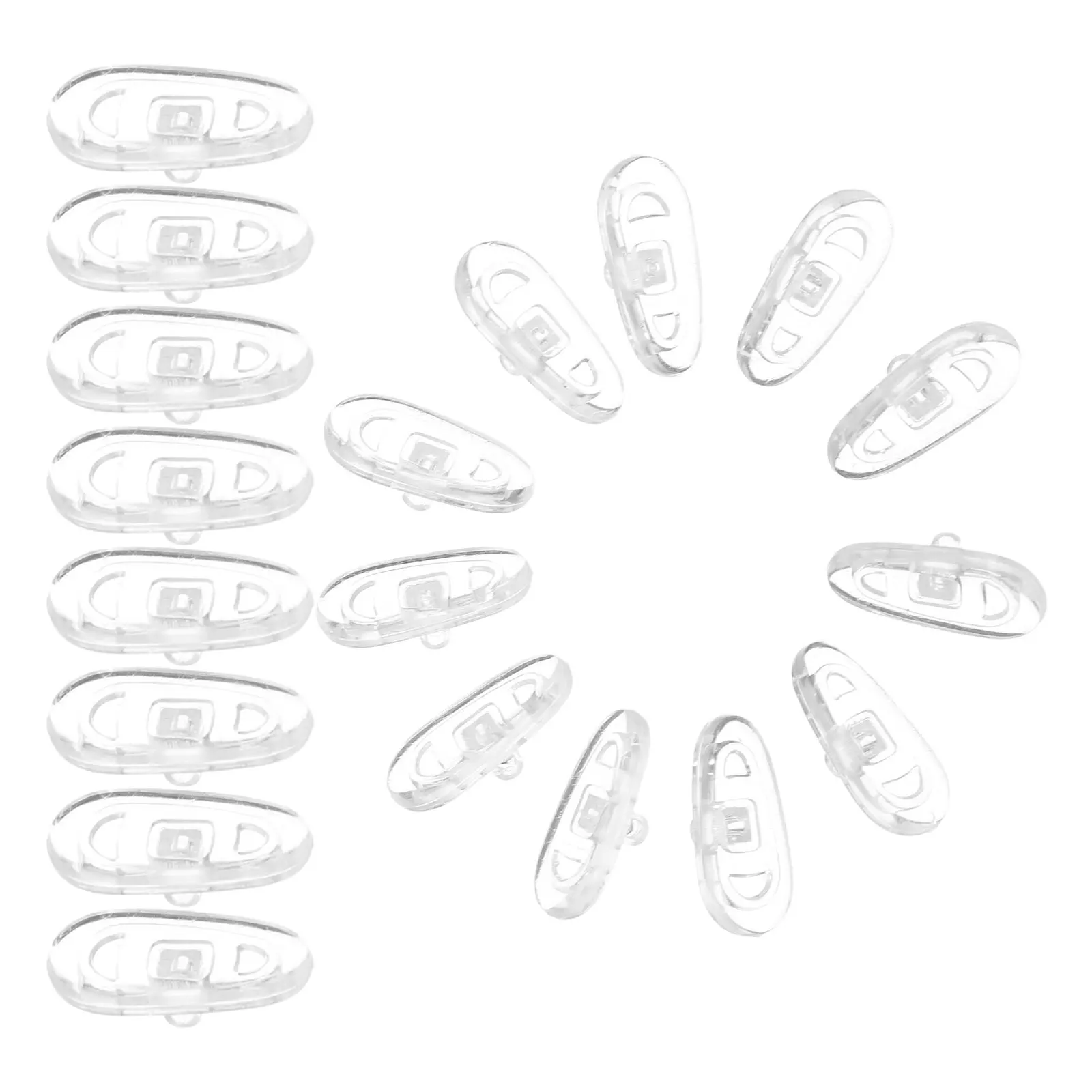 

100Pcs Eyeglass Nose Pads Silicone Soft Push-in Anti-Slip Nose Bridge Replacement Pads for Glasses Eyewear