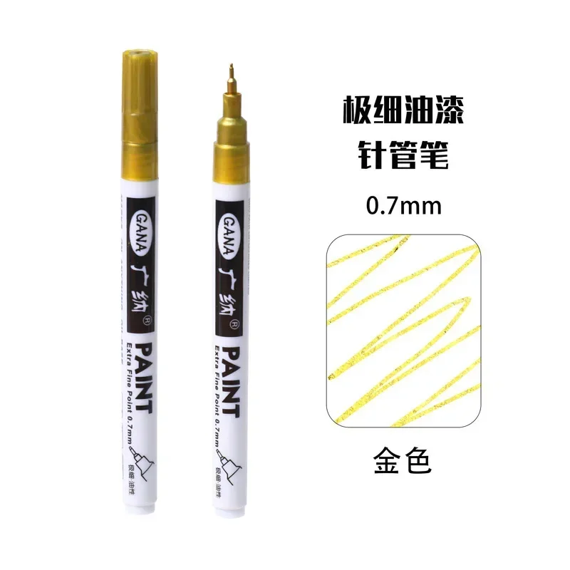 1pc Paint Marker Pen DIY Reflective Paint Metallic Pen Permanent Gold SILVER Marker Touch Up,School Model Painting view 6