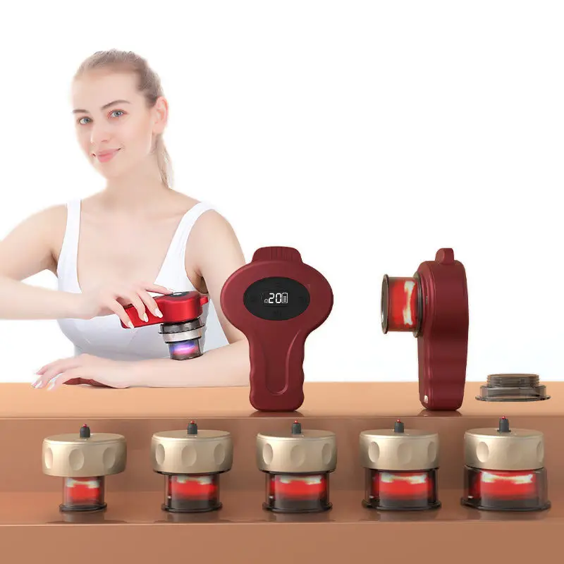 

Portable Wireless Electric Cupping Massager Infrared Physiotherapy 12 Levels Floating Scraping Walking Therapy Set for Body