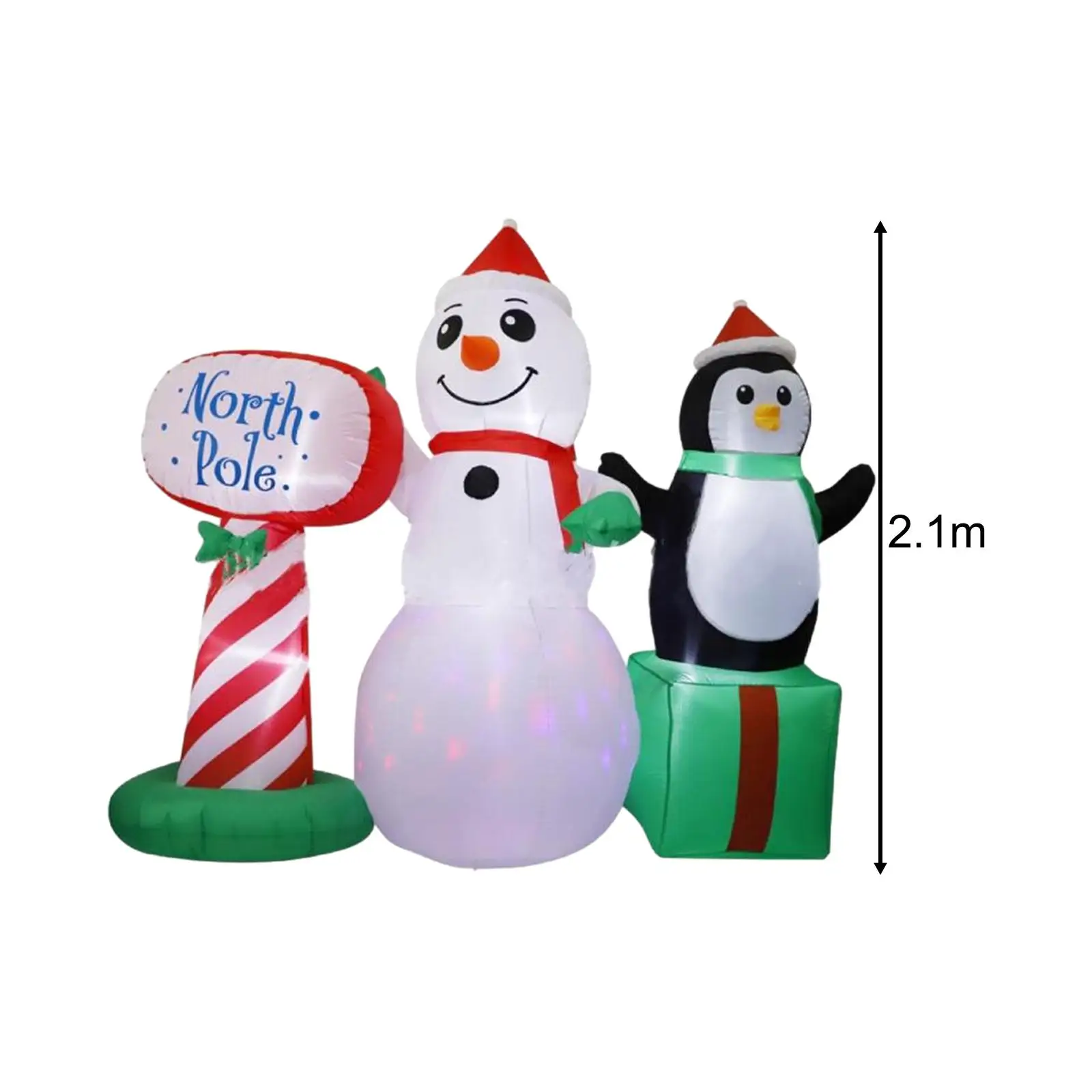 Boneco de neve inflável luminoso engraçado para inflável de Natal para quintal interno de inverno