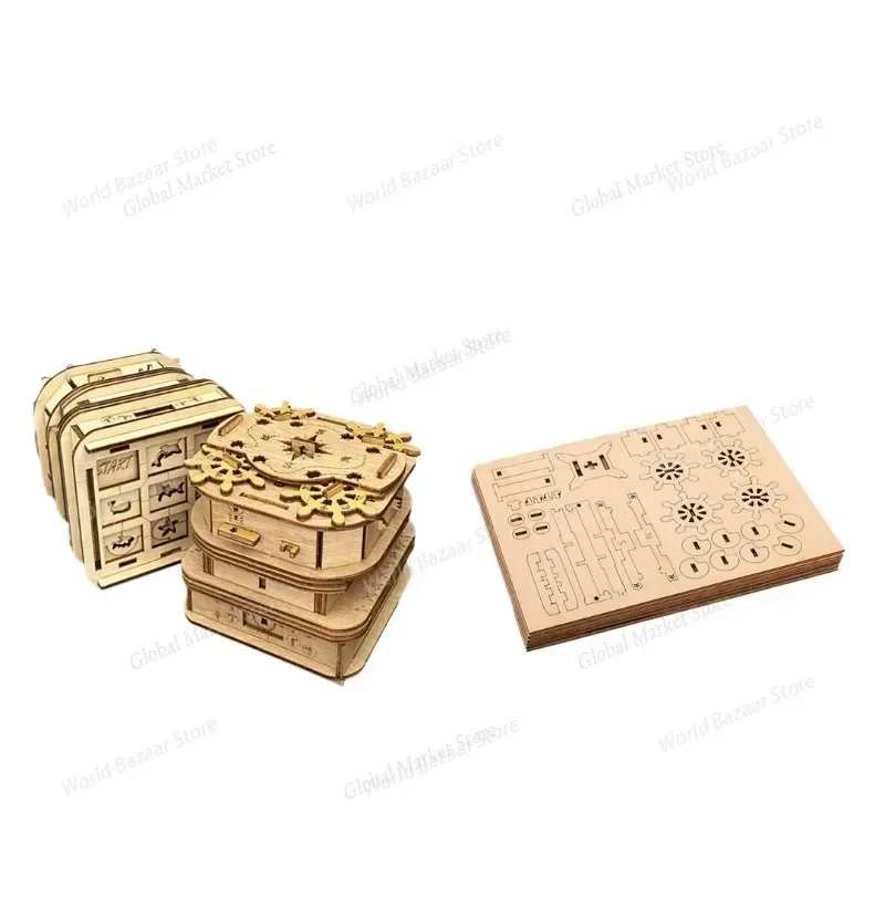 

Коробка для дешифрования, шкафчик Дэвида Джонса, механизм дешифрования, коробка, игрушка-головоломка для взрослых, деревянные интеллектуальные игрушки, старше 14 лет