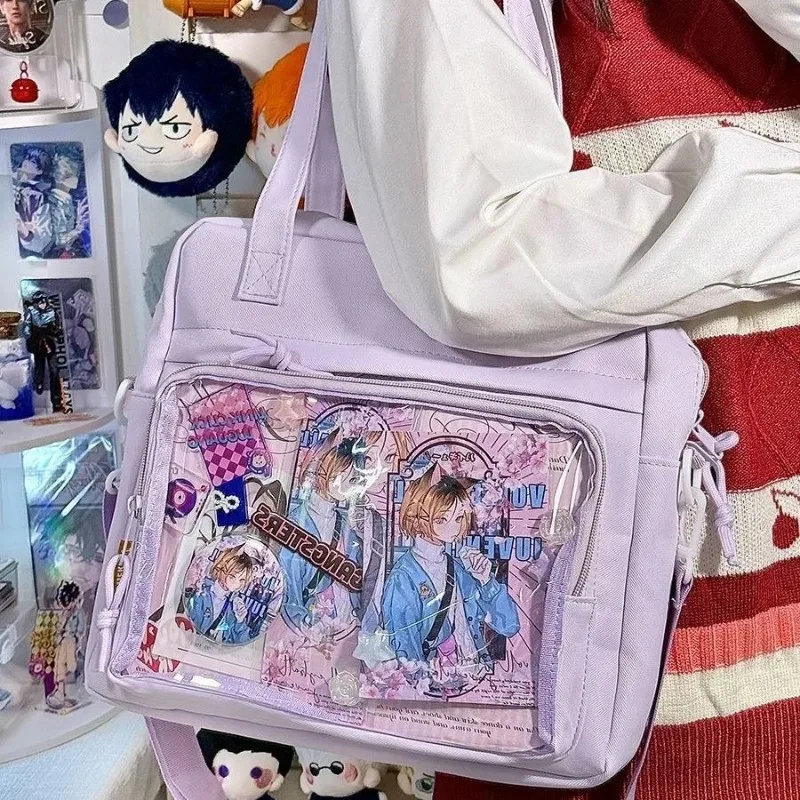 Simple High Quality Shoulder Bag With Display Plate Crossbody Bags Preppy Style Ita Bag