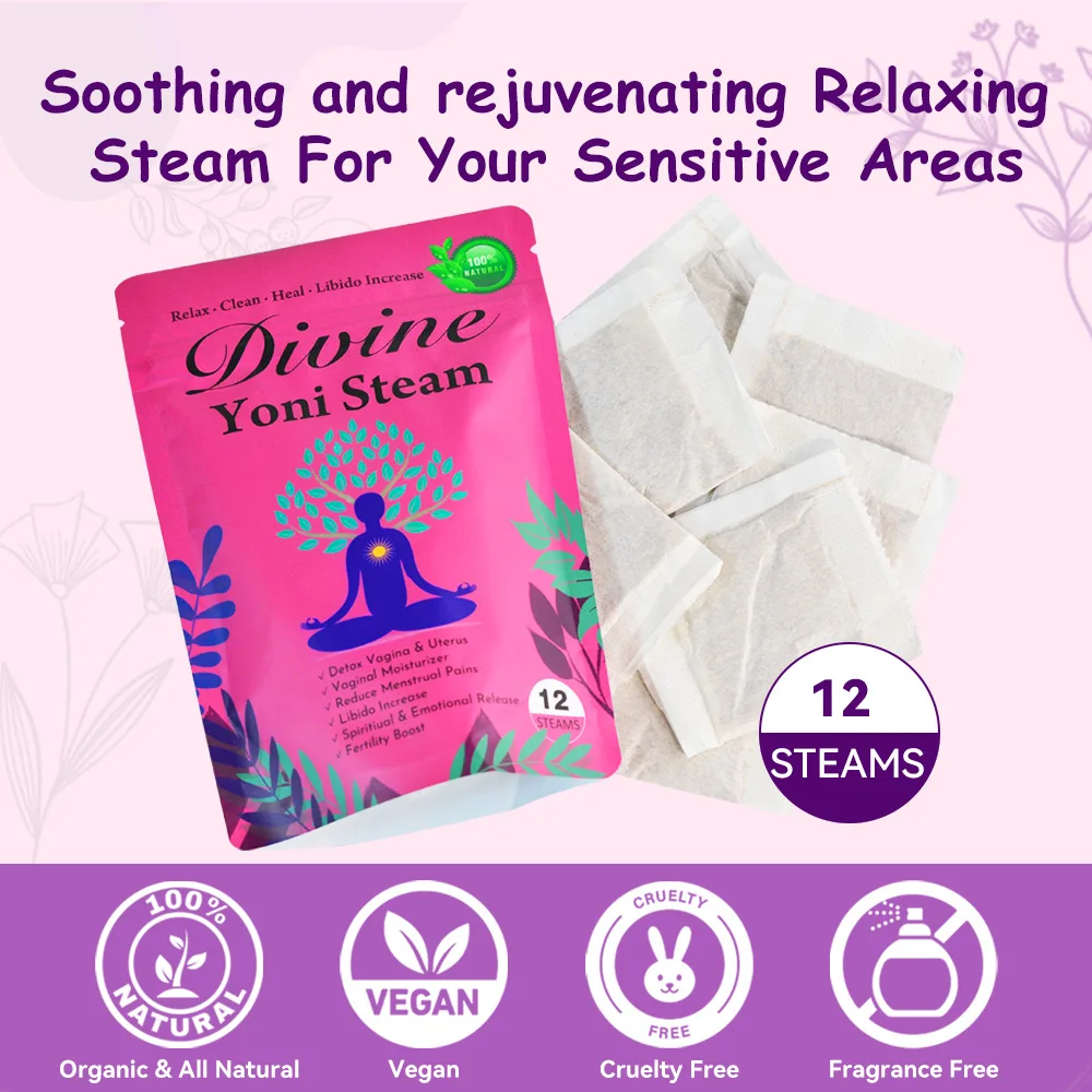 2x12 Pcs Divine Yoni Steam Herbs Detox Uterus Vaginal Moisturizer Fertility Boost Luxury Vagina Douche Powder Tea Odor Remove