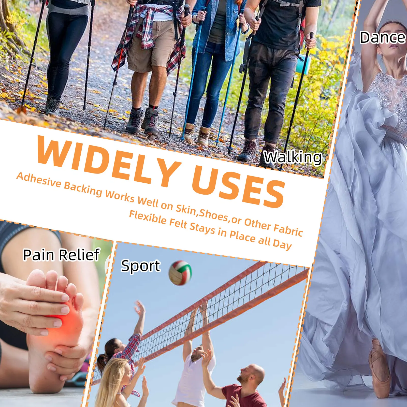 Cuscinetti in feltro metatarso Cuscinetti per inserti per piedi Palla di cuscino per alleviare il dolore Adesivo per avampiede e suola per uomini e donne Spessore 1/5 pollici