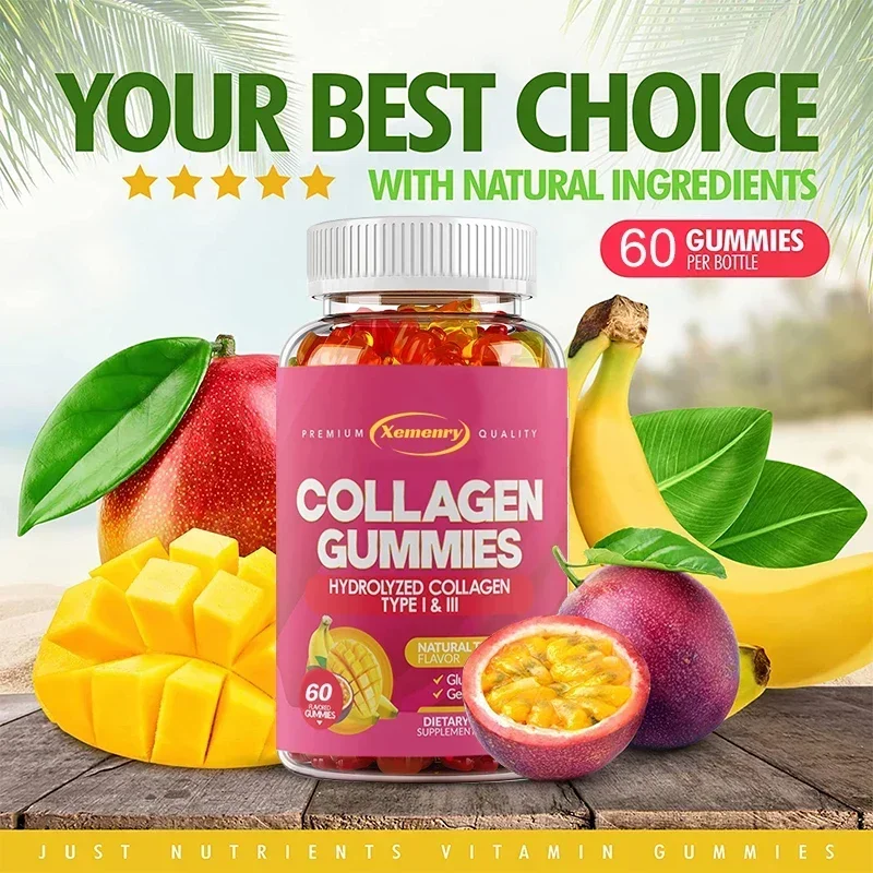 Collagen Gummies - Anti-aging, Improve Skin Elasticity, Reduce Wrinkles, Promote Collagen Production, Maintain Vitality