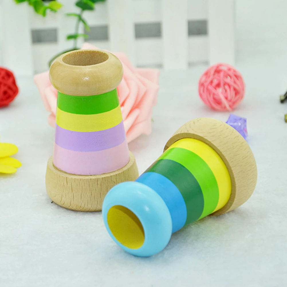 

Wooden Kaleidoscope Kids Educational Toys Developmental Grasp Training Baby Perspective Observation Toy Smooth Beech Wood