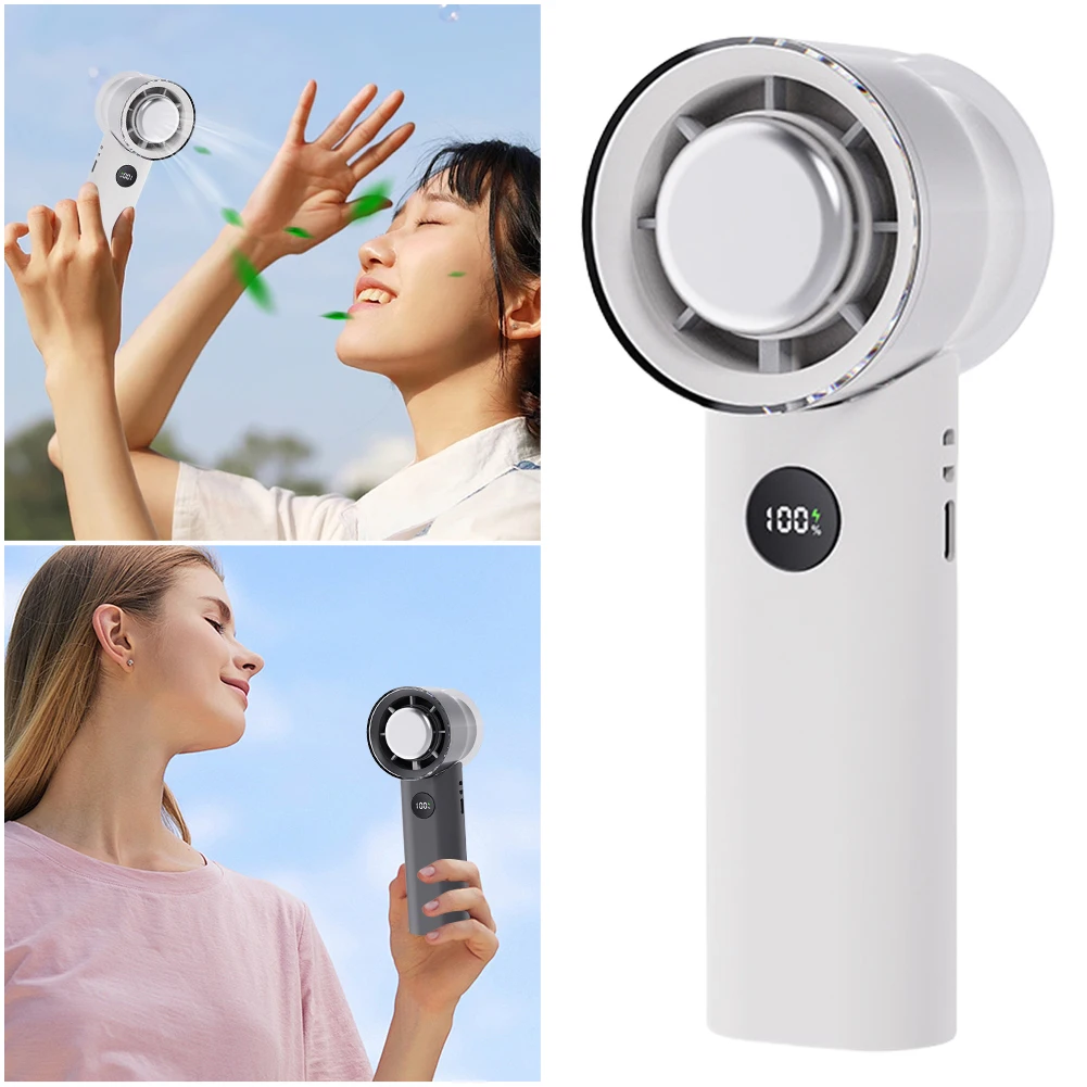

Portable Handheld Fan LED Display Cooling Fan 12000 RPM Small Hand Fan for Travel Camping Outdoor Gifts for Women Men