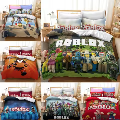 Hot Sales Game Roblox Quilt Cover Cute Printed Children's Bedroom Teenager Bedding Anime Cartoon 100% Polyester Skin Friendly