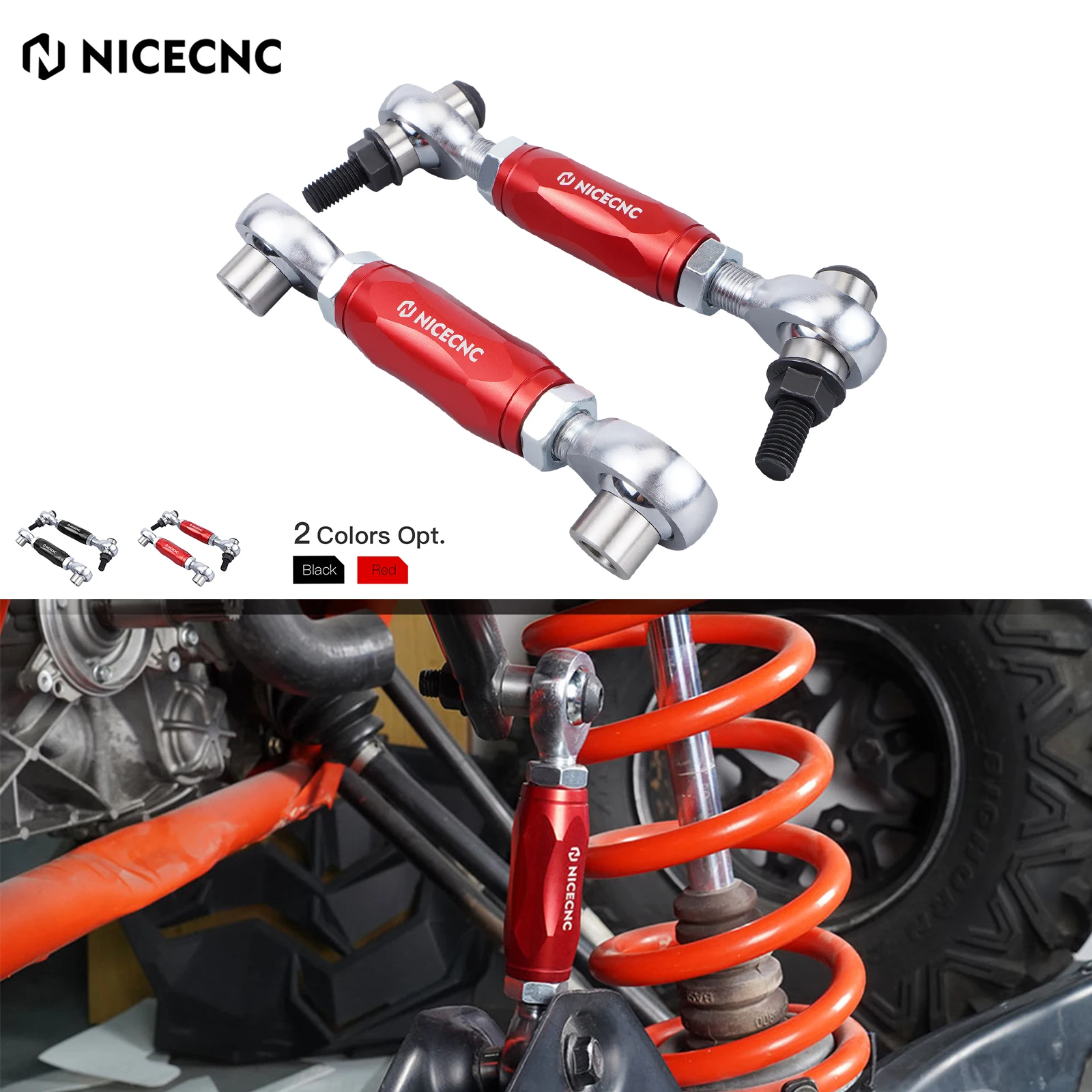 NICECNC-Stabilisateur de barre stabilisatrice UTV pour Can-Am Maverick Bery, liens pour Can Am Bery 4x4 Turbo DPS 2018-2020 2019 2021 Max R RR Noir Rouge