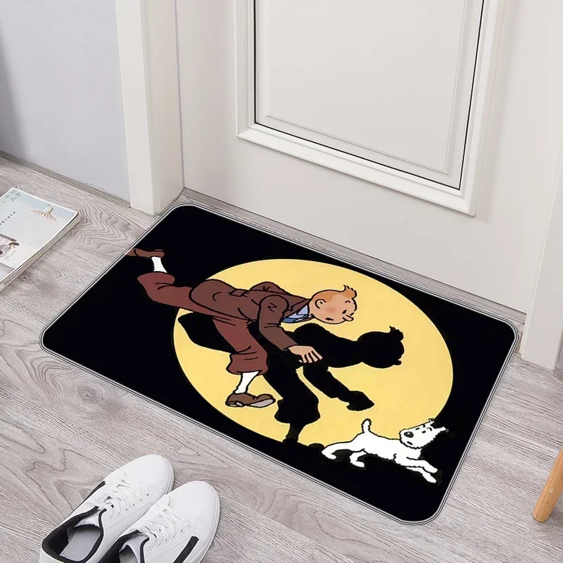 The Adventures of Tintins House Entrance Mat Absorbent Washable Non-slip Rug Anime Bedroom Doormat Room Carpet Kitchen Door Mats