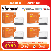 1-10PCS SONOFF ZBMINIR2 Zigbee3.0 Smart External Switch Control Compact Size Requires Neutral Wire Works with Alexa Google Home