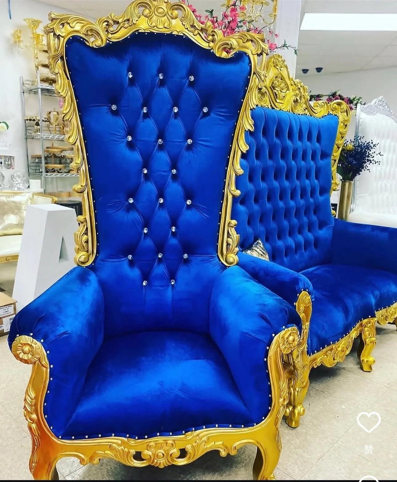 2pcs Hot Selling Wholesale Cheap High Back Queen king Throne Chair for Rental Wedding Party Sillas Para Eventos Chaises De Maria