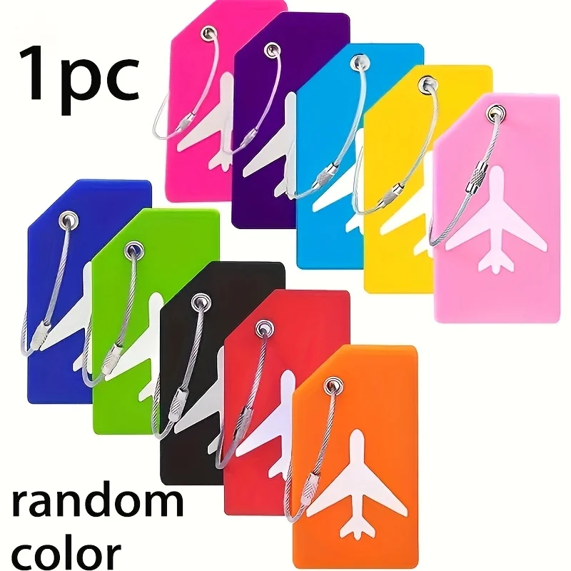 1Pc random color silicone luggage label, travel luggage tote bag backpack suitcase pet bar label - easy to identify