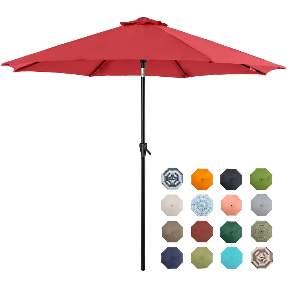 

Outdoor Table Umbrella with Push Button Tilt and Crank,Large Sun Umbrella with Sturdy Pole&Fade resistant canopy,Easy to set