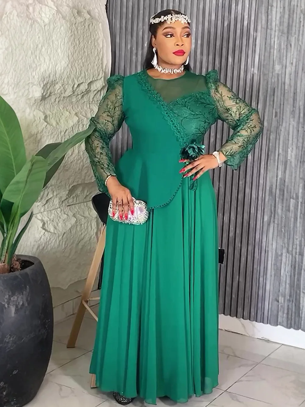 

African Dresses for Women Plus Size Africa Clothes Dashiki Ankara Outfits Gown Elegant Muslim Wedding Party Long Dress 2025