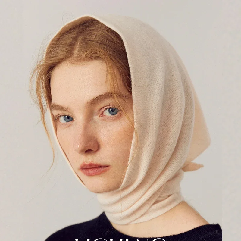 

British Korean Triangle Scarf Niche Wool Triangular Women Head Scarf Warm French-girl Fashion Multi-functional Knitted Scarf