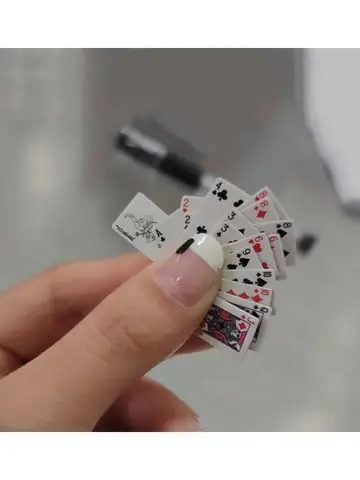 Funny Cute Mini Playing Cards Poker Games Super Small Cards Spoof Gifts Travel Toys Prank Props Dollhouse Miniature Poker Card