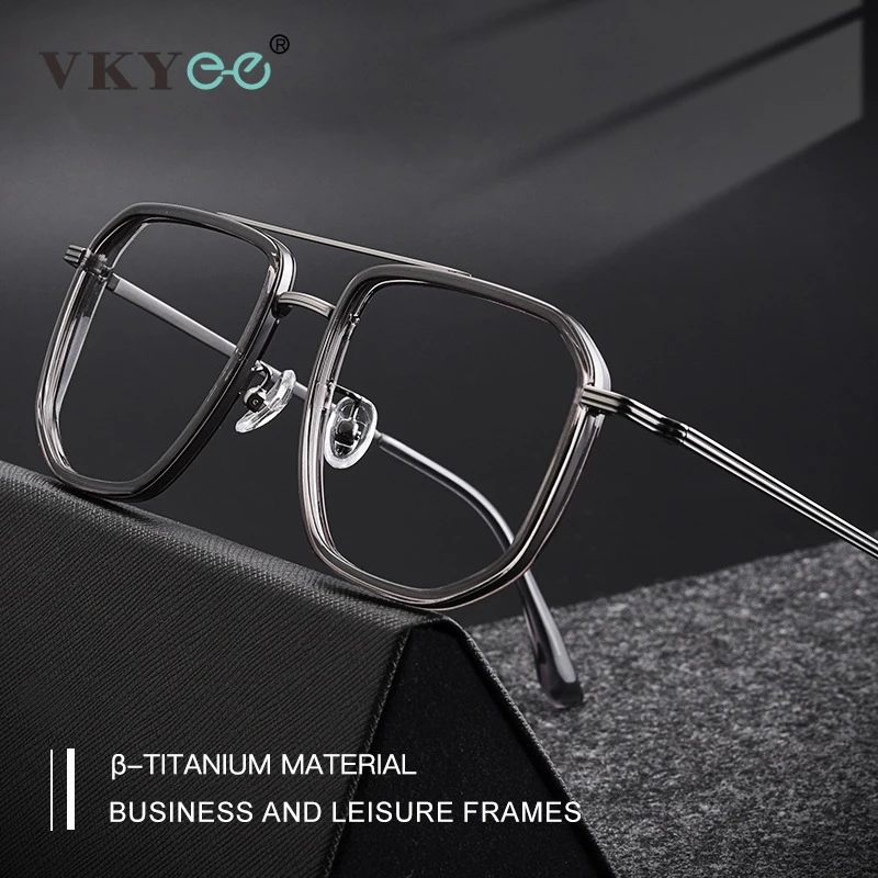 VICKY Fashion New Business Men's Large-rimmed Glasses Can Be Customized Prescription Anti-blue Light Glasses Retro Glasses Frame