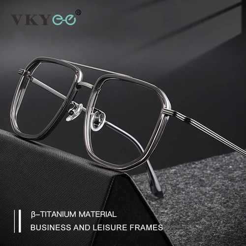 Imagen 2 del producto VICKY, nuevas gafas de montura grande para hombres de negocios a la moda, se pueden personalizar, gafas graduadas antiluz azul, montura de gafas Retro