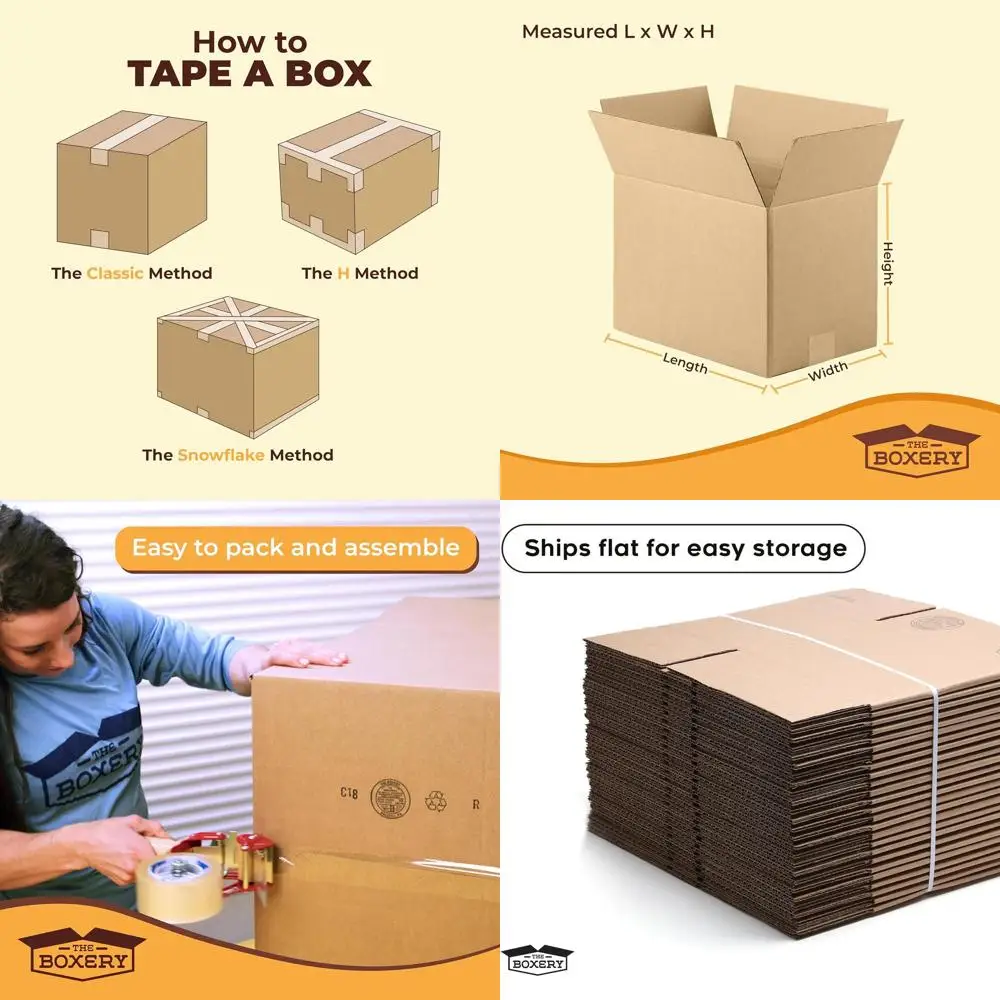 

20 x 12 x 12 Brown Corrugated Cardboard Boxes, 20-Pack - Durable, Eco-Friendly, Recyclable, Made in USA for Shipping, Packing, M