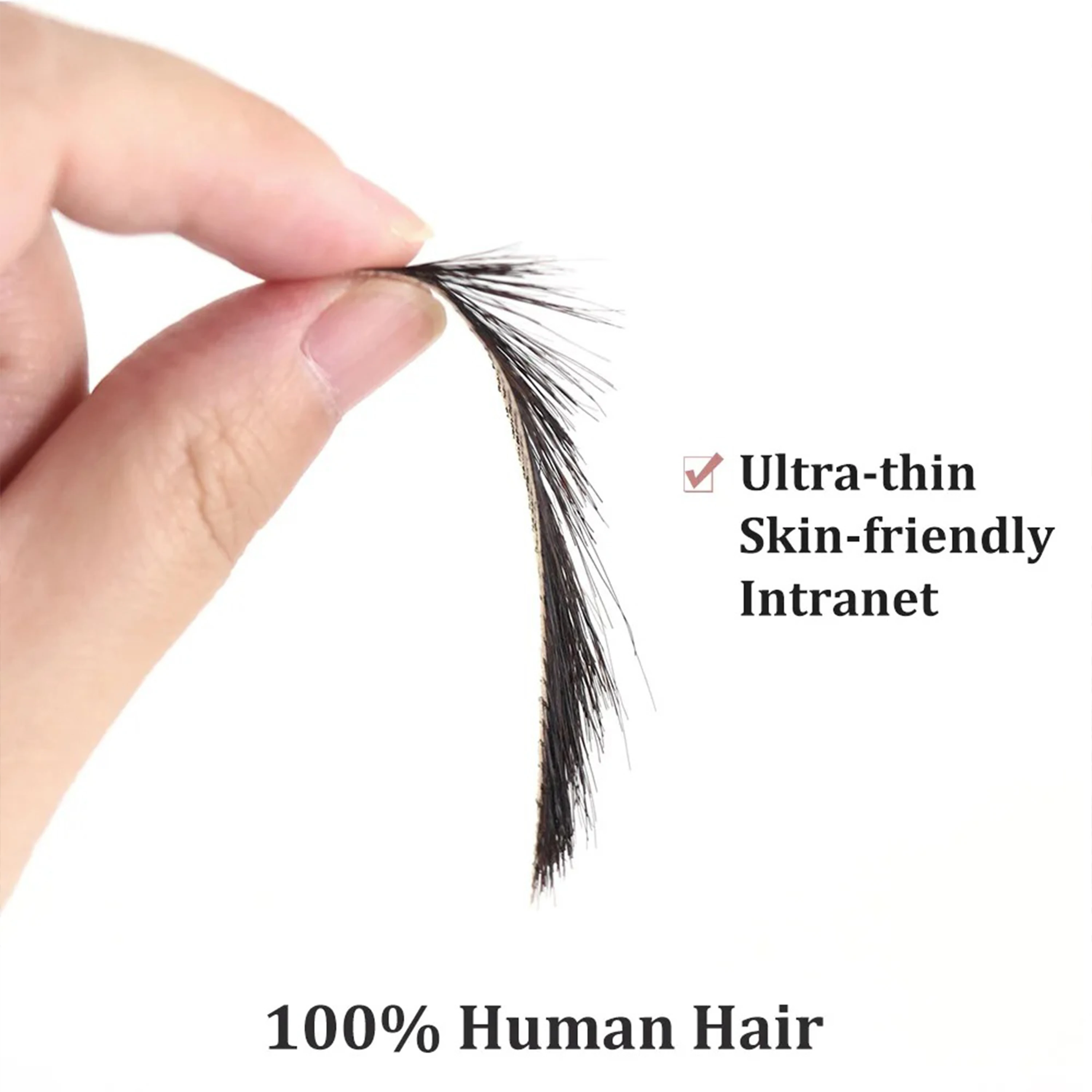 VEYDA Fake Eyebrow Women Or Man Hair Brazilian Hair Invisible Handmade 100% Human Hair Fake Eyebrows Hand Tied False Eyebrows image 3