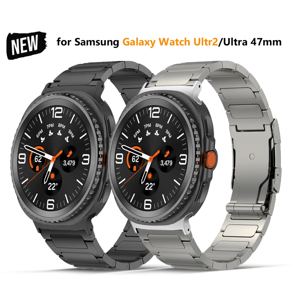 Correa de titanio para Samsung Galaxy Watch Ultra 2025 8 Classic 46mm correa de Metal de lujo para Galaxy Ultra 47mm 8 7 6 5 4 FE 44mm 40mm