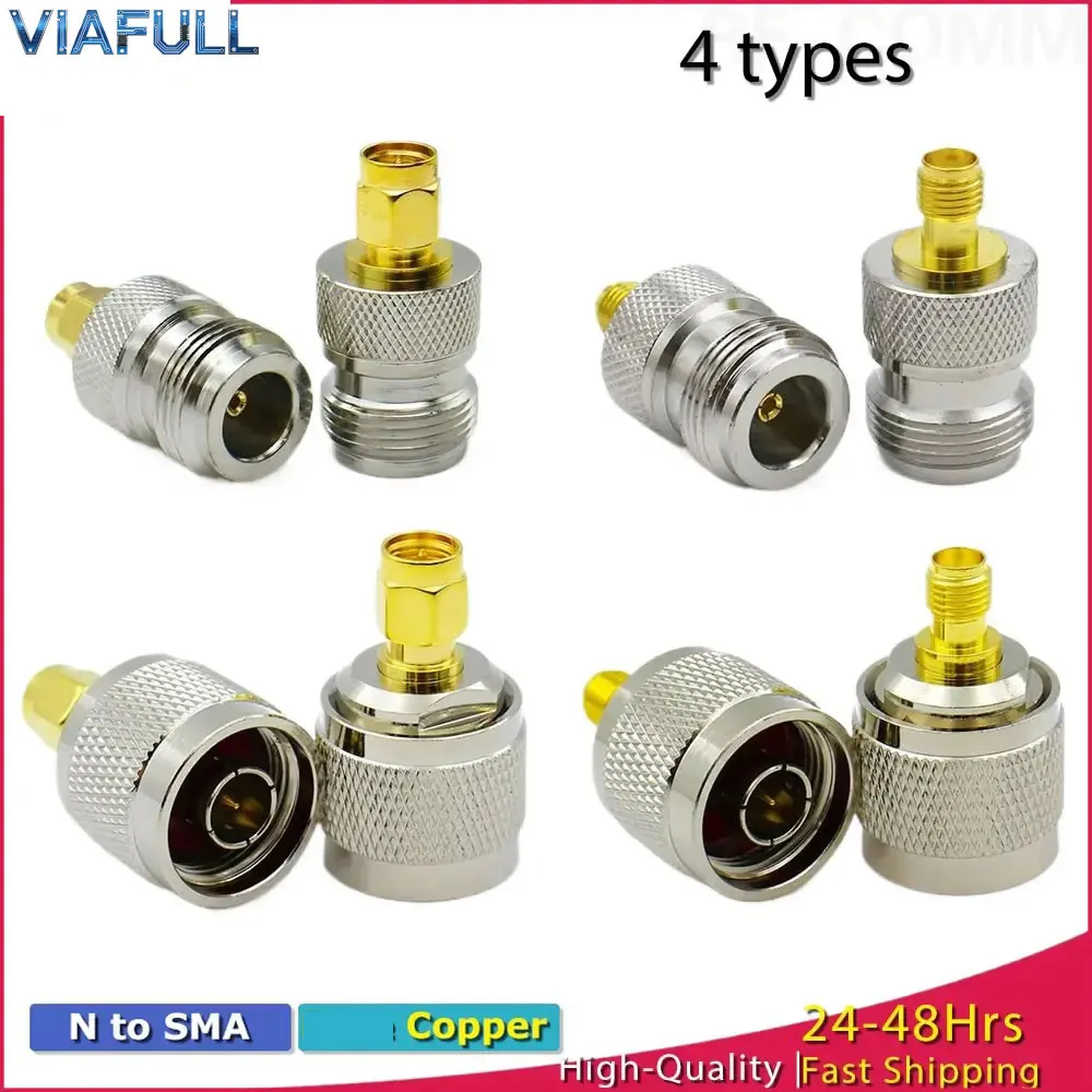 N to SMA Straight Adapter, 50 Ohm RF Coaxial Connector DC-6GHz, N Male/Female to SMA Male/Female for Ham Radio
