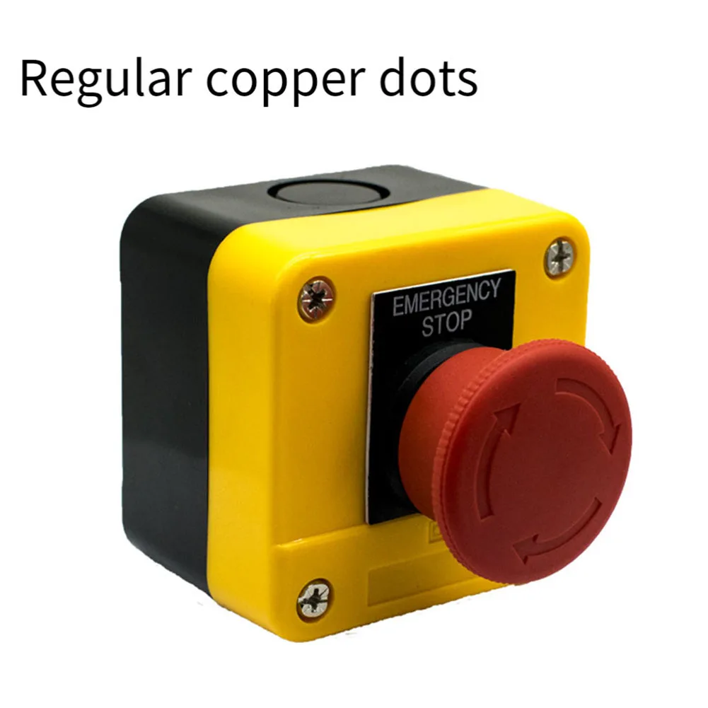 10A Latching Button Switch ABS Emergency Stop Button Switch 1NC E-stop Push Button Switch CNC Exigent Stop Switch Parts