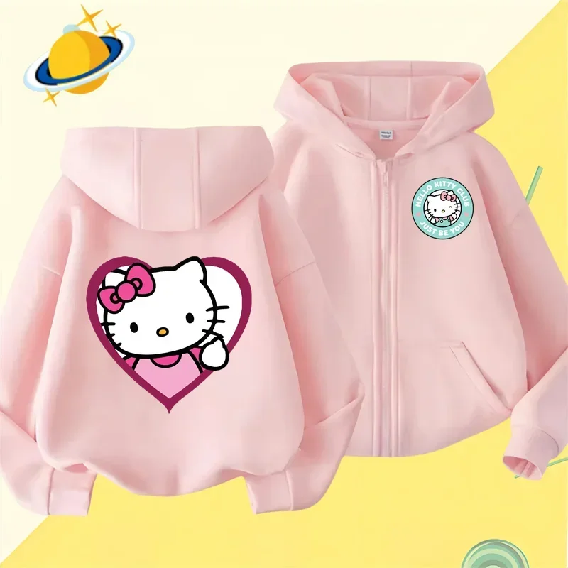 haloktiiy Cat New Pin Zipper Hoodie Girls Sweatshirt Autumn/Winter Long sleeve Harajuku Jumper Disney Pin Casual hoodie top