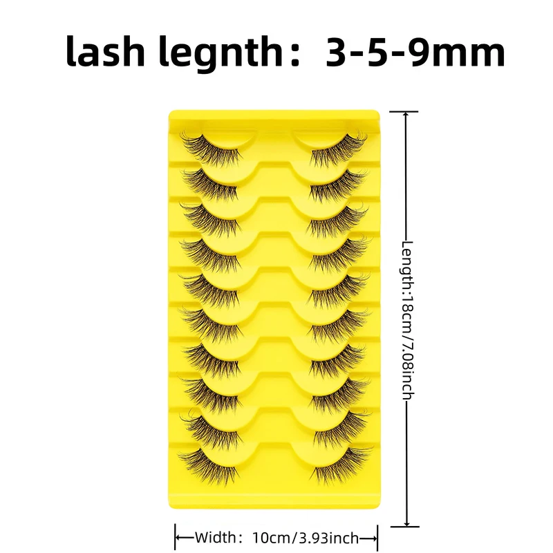 エレガントなフェイクつけまつげ、10ペアのウィスピーなキャットアイデザイン、自然なふわふわ感、日常の魅力に最適、ビューティーメイクアップの必需品