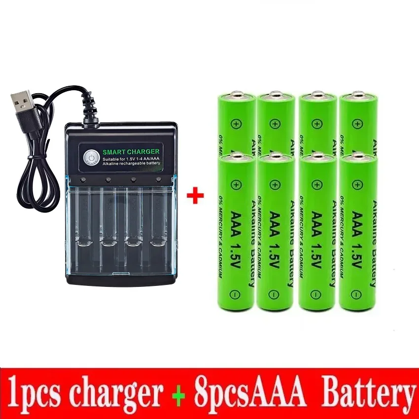 100% New AAA Battery 3000 MAh Rechargeable Battery AAA 1.5 V 3000 MAh Rechargeable New Alcalinas Drummey + Charger