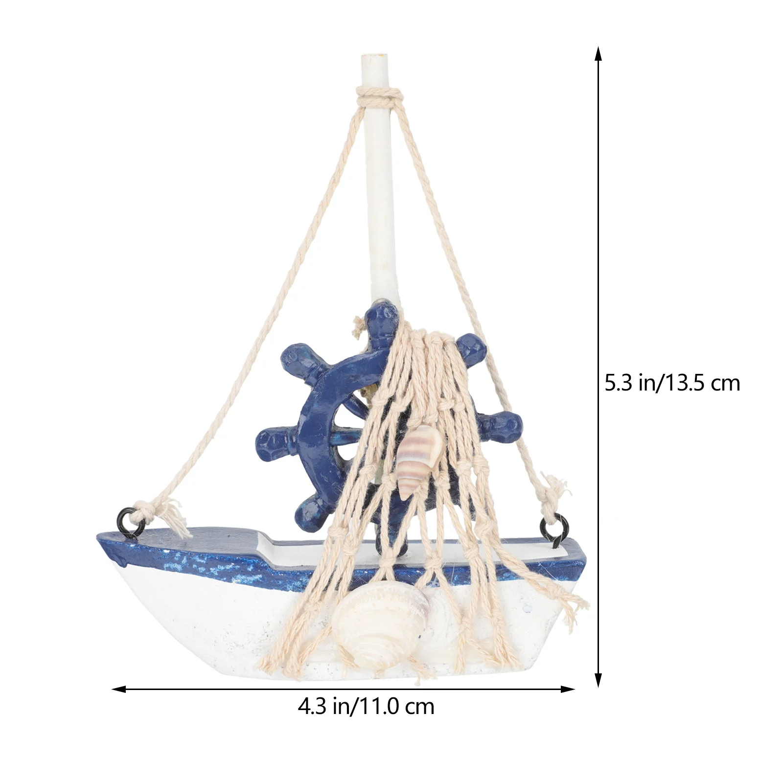 

3 Pcs Sailing Decoration Office Tabletop Sailboat Crafts MDF Beach Nautical Ornament