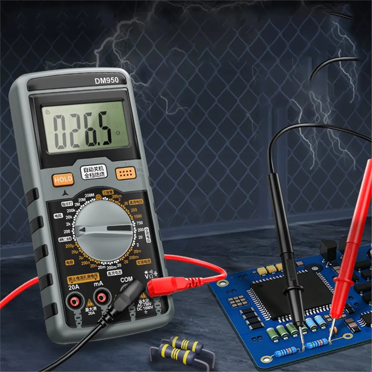 DM950 Digital Multimeter for Electricians:Voltage, Current, Resistance, and More