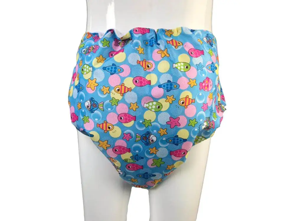 2 pcs*Haian reusable adult urinary incontinence  diaper Starfish blue #MPM01-9