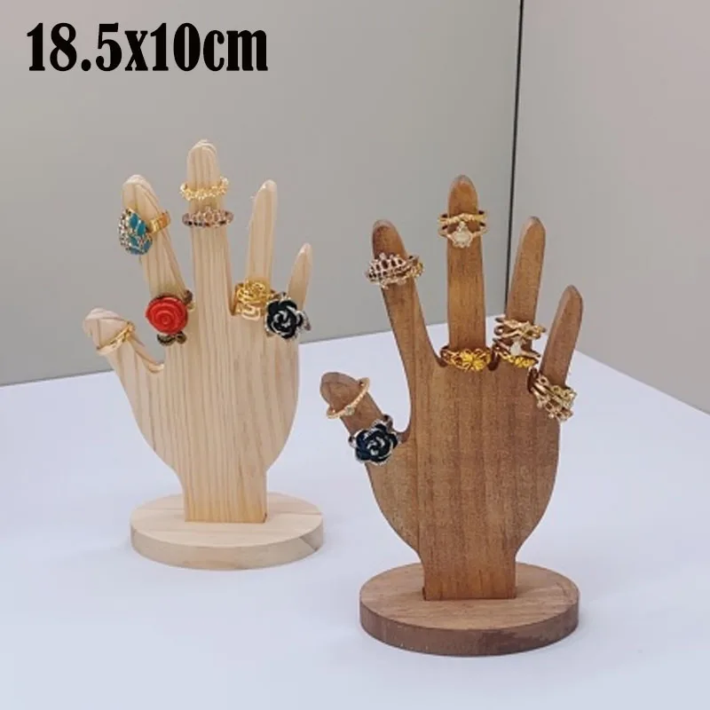 

Jewelry Display Stand Wood Sturdy Base Wooden Hand Form Home Decor Ring Display Holder Rack for Bangles Watches Rings Necklaces
